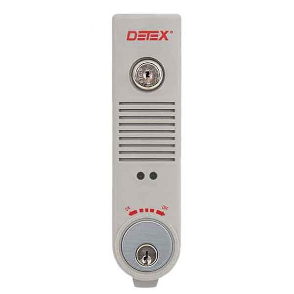 Detex: Exit Alarm, Surface Mount, Battery Powered, Weatherized, Gray